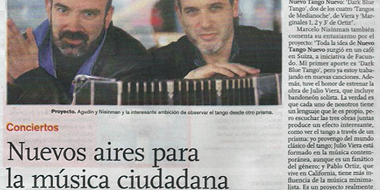 Press Marcelo Nisinman Revista Ñ, Diario Clarín, Buenos Aires, Argentina
